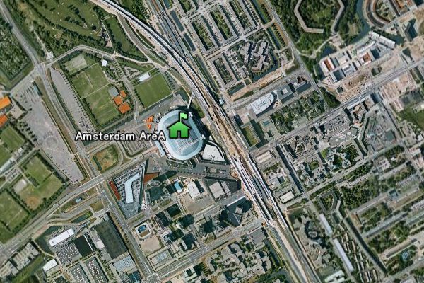 Google Earth で Amsterdam Arena 周辺